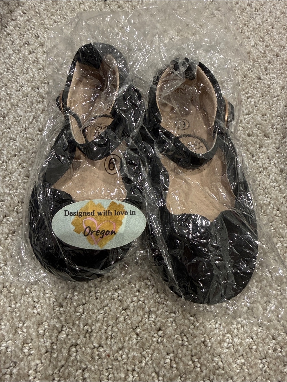 Toddler Size 6 Black Mary Jane Dress Shoes with Ankle Strap by Little Love Bug